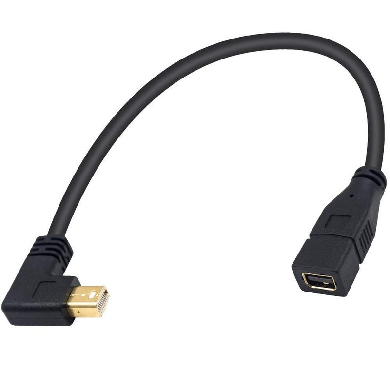 Duttek Mini DisplayPort Cable, 90 Degree Right Angled Mini DisplayPort Male to Mini DisplayPort DP Female Extension Cable for iMac & LED Cinema Display 30 CM/12 Inch - Image 1